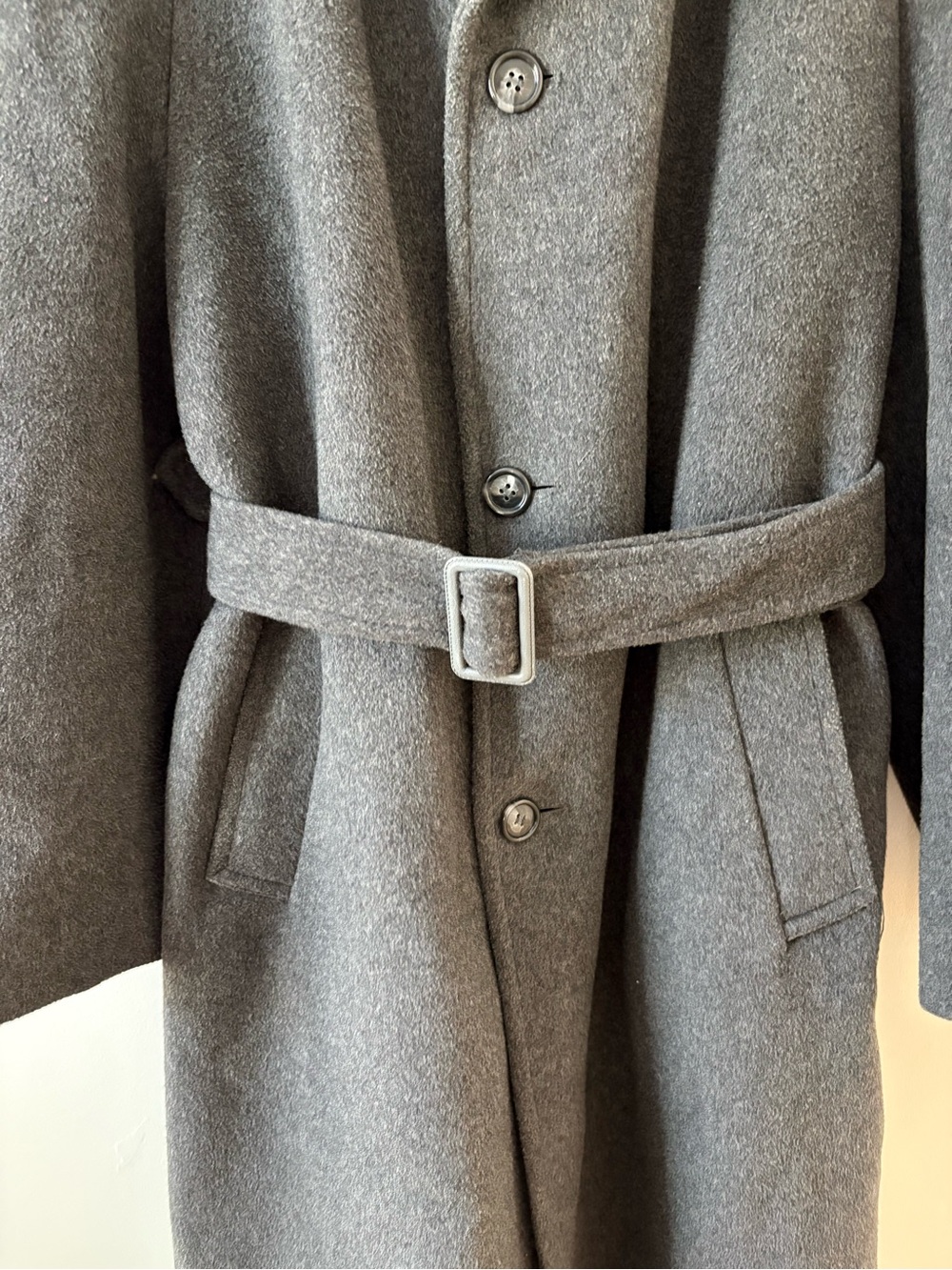 Vintage Wool Cashmere Oversized Coat Size 44 XL Italian Fabric Heavyweight Fall - Picture 8 of 16